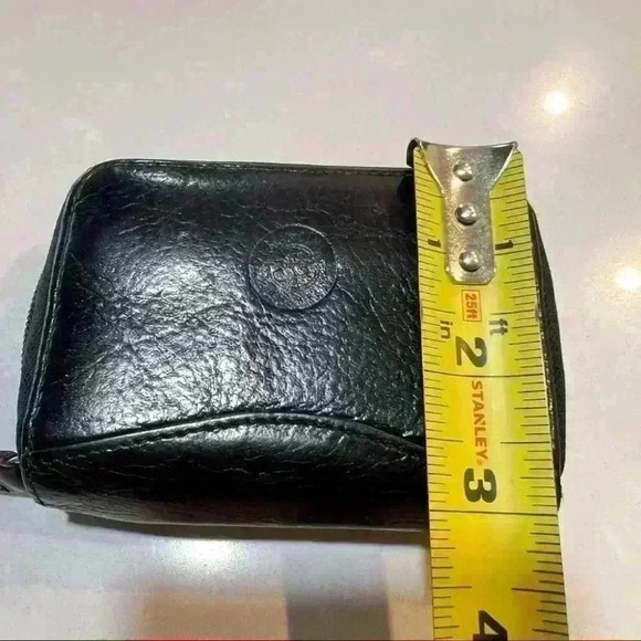 MANCINI BLACK LEATHER CARD ZIP WALLET PURSE - Picture 8 of 14